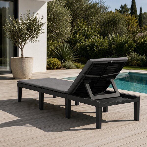 Leżak ogrodowy HAITI z poduszką, 65×195×78cm, antracytowa I.P.A.E-Progarden
