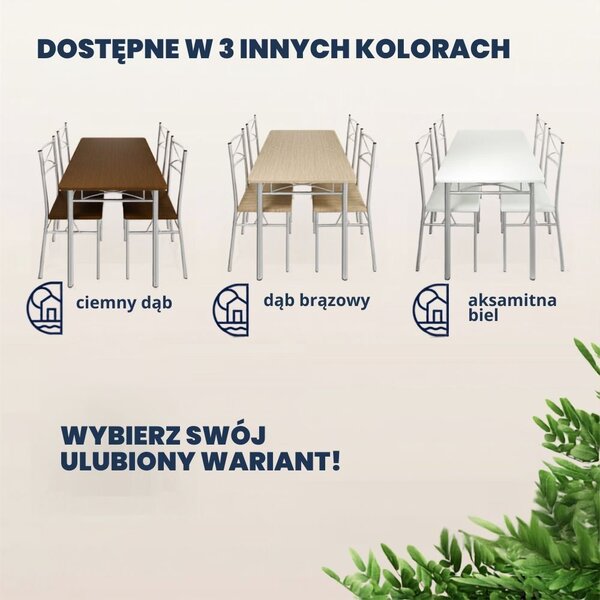 Zestaw jadalniany PAUL, 5 części, naturalny brąz Casaria