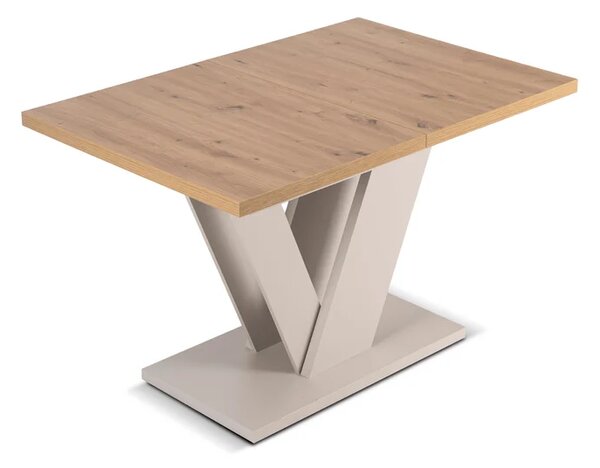 Stół Prostokątny Rozkładany CLARK 120-160 cm Dąb Artisan/Kaszmir Nowoczesny