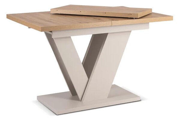 Stół Prostokątny Rozkładany CLARK 120-160 cm Dąb Artisan/Kaszmir Nowoczesny