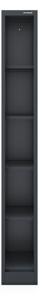 Regał metalowy wąski, archiwizacyjny na dokumenty antracytowy: TIM 250 x 1850 x 400 mm