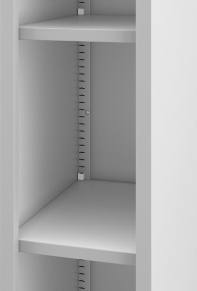 Regał metalowy wąski, archiwizacyjny na dokumenty szary: TIM 250 x 1850 x 400 mm