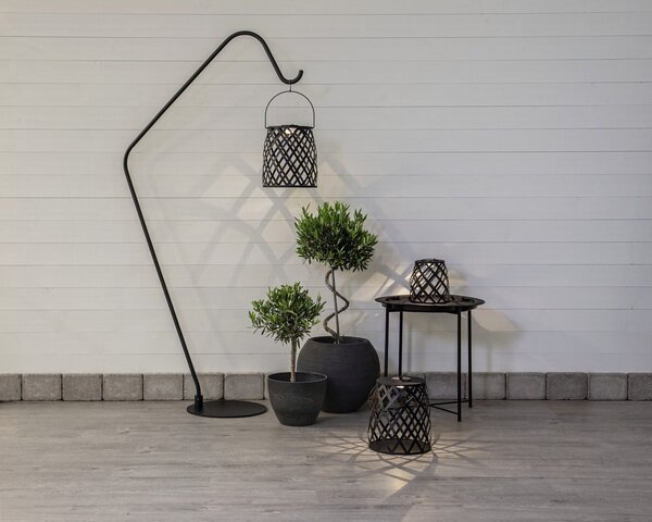 Czarny lampion LED Star Trading Calabria, wys. 28 cm