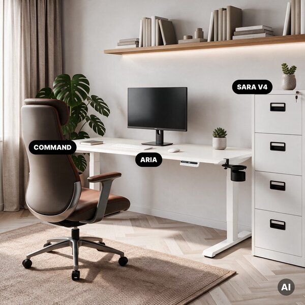 Duże biurko sit-stand do pracy Aria 160×80 cm, białe