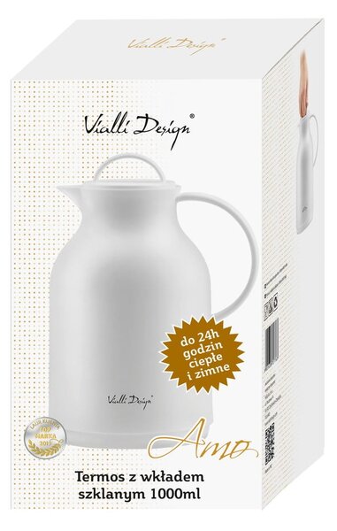 Biały termos Vialli Design, 1 l