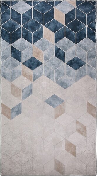Granatowo-kremowy dywan odpowiedni do prania 80x50 cm – Vitaus
