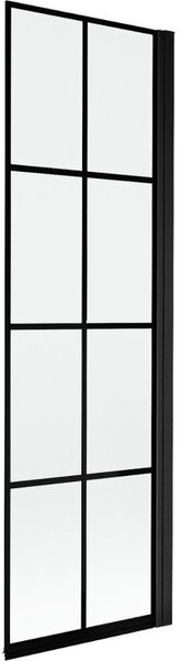 Mexen Mist parawan nawannowy 1-skrzydłowy prawy 60 x 150 cm, czarna kratka, czarny - 8A9-060-001-70-77-P