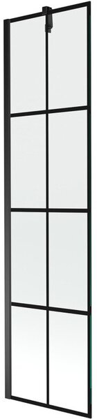 Mexen Next parawan nawannowy 1-skrzydłowy 50 x 150 cm, czarna kratka, czarny - 895-050-000-00-77-70