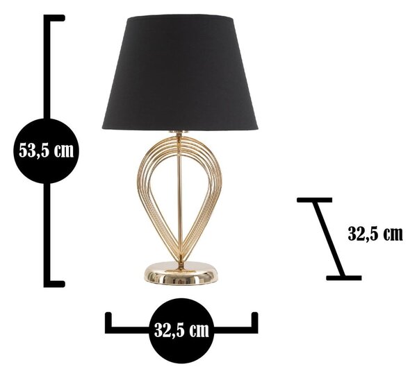 Czarna lampa stołowa Mauro Ferretti Maxt, ø 32,5 cm