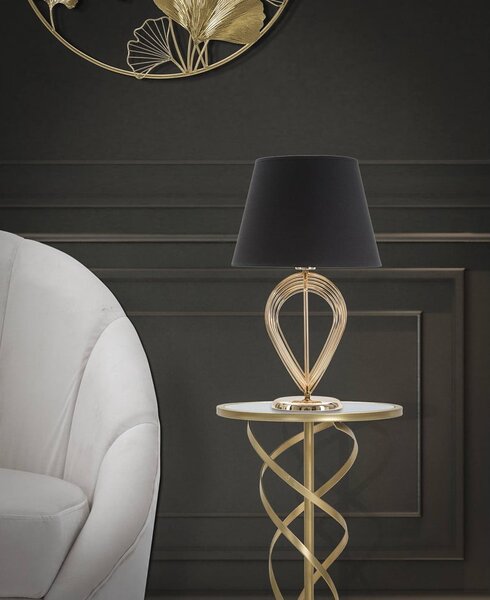 Czarna lampa stołowa Mauro Ferretti Maxt, ø 32,5 cm