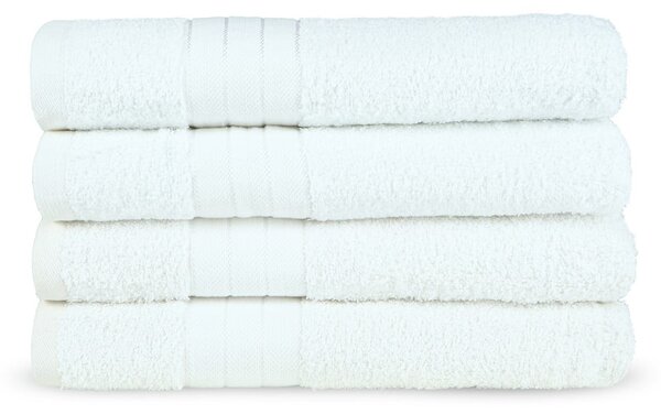 Białe bawełniane ręczniki frotte zestaw 4 szt. 50x100 cm – Good Morning