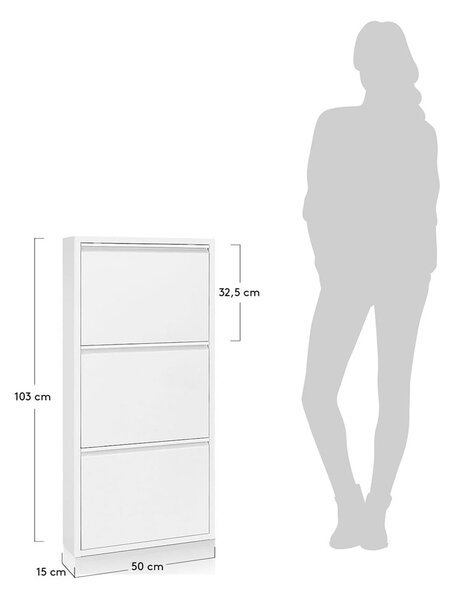 Biała metalowa uchylna szafka na buty 50x103x15 cm Ode – Kave Home