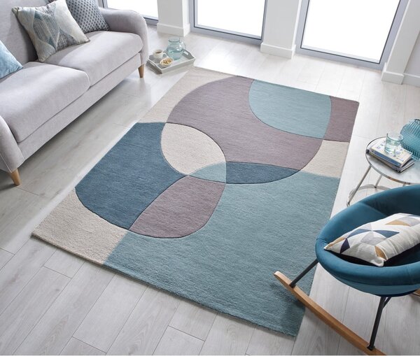 Niebiesko-beżowy dywan wełniany 170x120 cm Glow – Flair Rugs