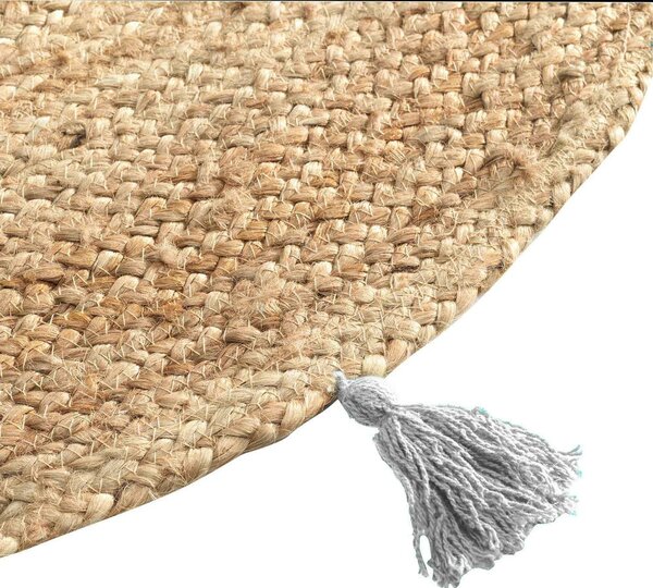 Biało-naturalny okrągły dywan ø 120 cm Shira – douceur d'intérieur