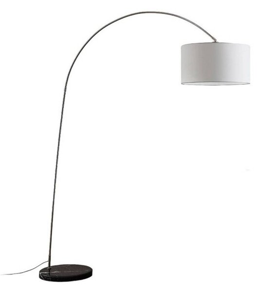 Lampa łukowa - lampa stojąca Belinda Lindby, aluminiowy / szary / cynkowy, salon / jadalnia, tkanina / materiał / jedwab, nowoczesny