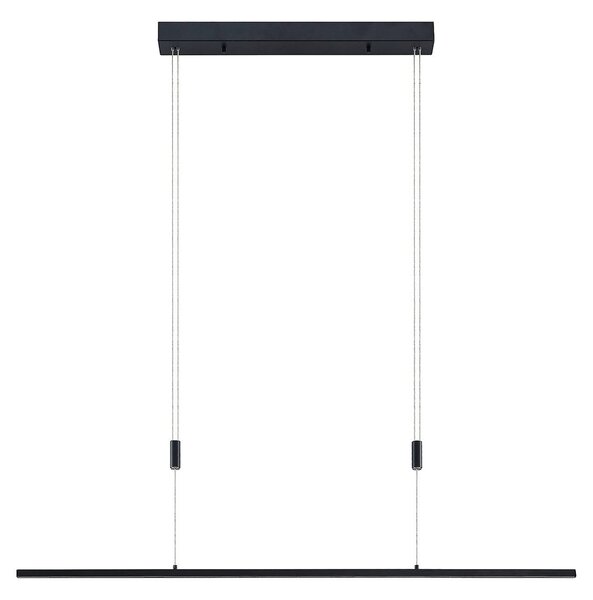 Lampa wisząca Stakato Lucande, możliwość ściemniania, czarny, salon / jadalnia, metal, nowoczesny