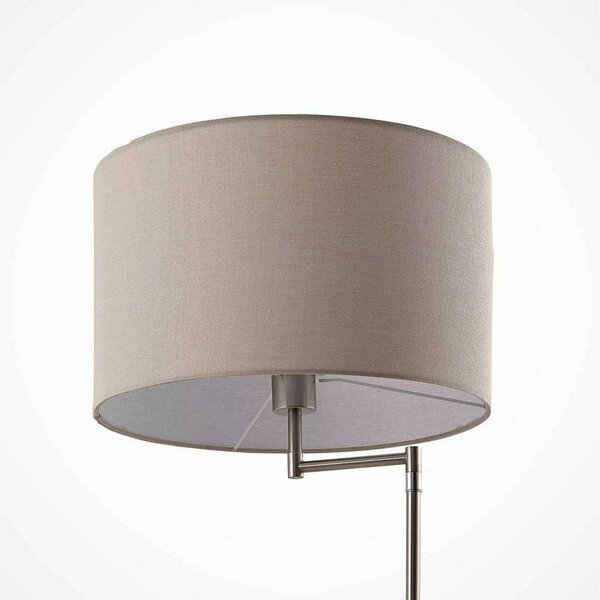 Lampa stojąca Zinia Lindby, aluminiowy / szary / cynkowy, salon / jadalnia, metal, nowoczesny