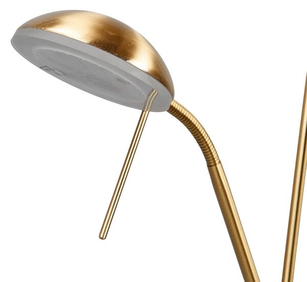 Lampa stojąca LED Josefin Lindby, możliwość ściemniania, mosiężny / złoty, salon / jadalnia, metal, nowoczesny