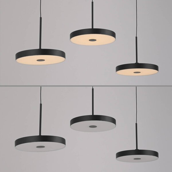 JUST LIGHT. GmbH Lampa wisząca Plata, możliwość ściemniania, czarny, salon / jadalnia, metal, nowoczesny