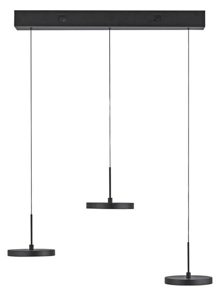 JUST LIGHT. GmbH Lampa wisząca Plata, możliwość ściemniania, czarny, salon / jadalnia, metal, nowoczesny