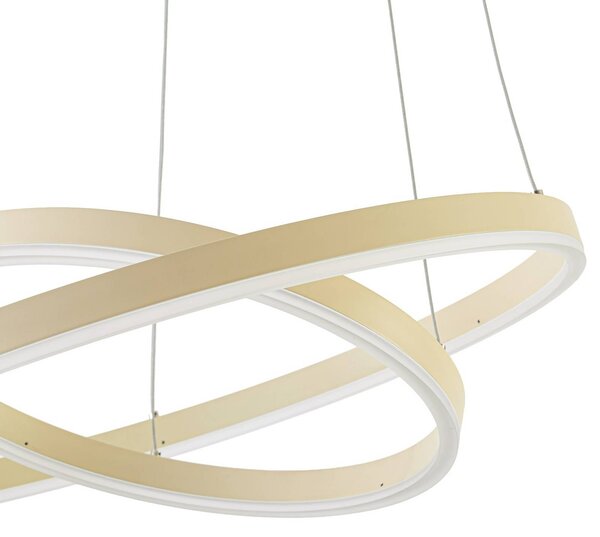 Lampa wisząca Albiona Arcchio, możliwość ściemniania, kremowy / amber, kuchnia, metal, nowoczesny