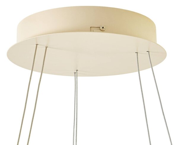 Lampa wisząca Albiona Arcchio, możliwość ściemniania, kremowy / amber, kuchnia, metal, nowoczesny