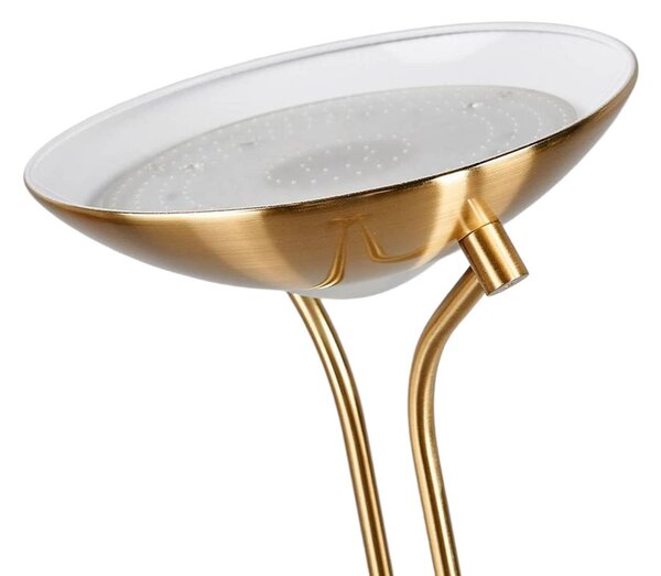 Lampa stojąca LED Josefin Lindby, możliwość ściemniania, mosiężny / złoty, salon / jadalnia, metal, nowoczesny