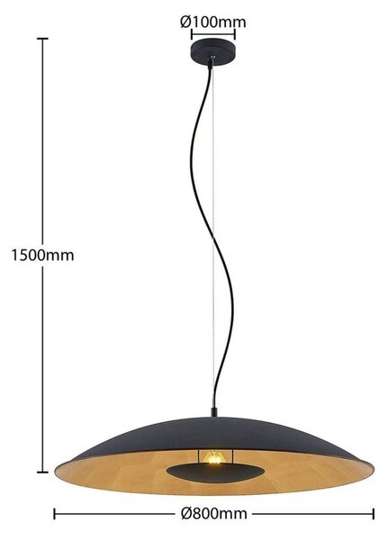 Lampa wisząca Narisara Lindby, możliwość ściemniania, czarny, salon / jadalnia, metal, nowoczesny