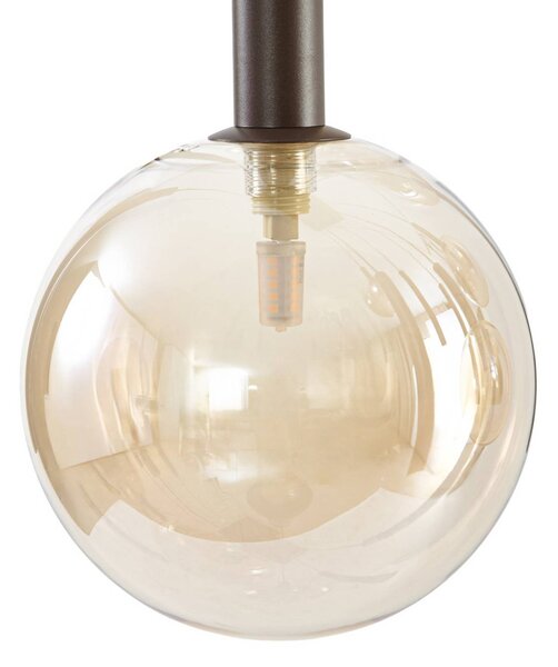 Lampa wisząca Lumavia Lucande, możliwość ściemniania, brązowy / rdzawy, salon / jadalnia, szkło, nowoczesny