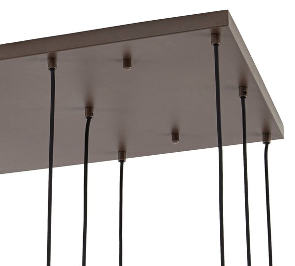 Lampa wisząca Lumavia Lucande, możliwość ściemniania, brązowy / rdzawy, salon / jadalnia, szkło, nowoczesny