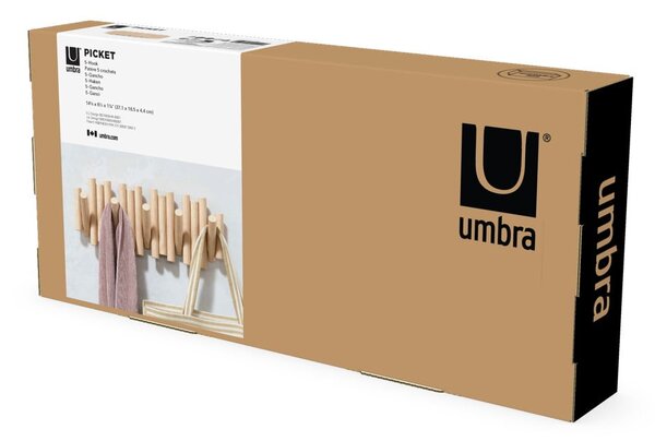 Wieszak ścienny z drewna sosnowego Picket – Umbra