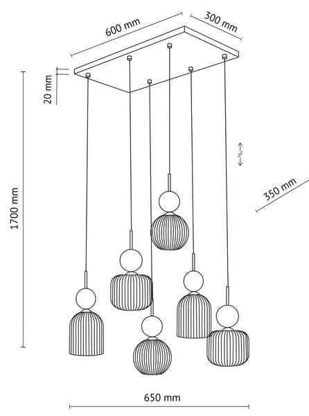 Lampa wisząca Sophia TK Lighting, możliwość ściemniania, biały / opal, salon / jadalnia, szkło, nowoczesny