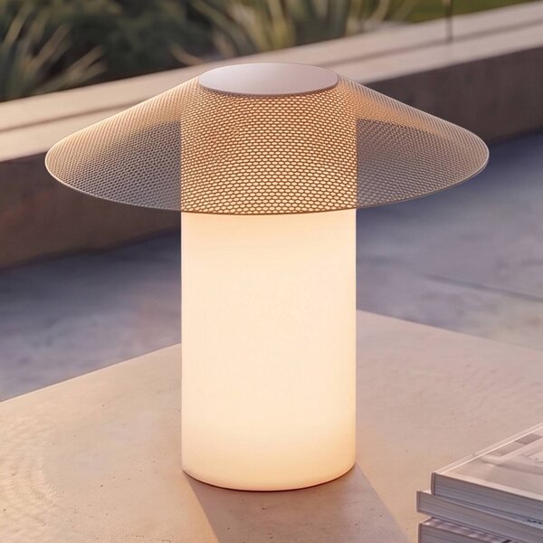 Lampa tarasowa LED Lucande ZAMIRAS, 40 cm, srebrna, IP65 Zamiras, aluminiowy / szary / cynkowy, aluminium, design