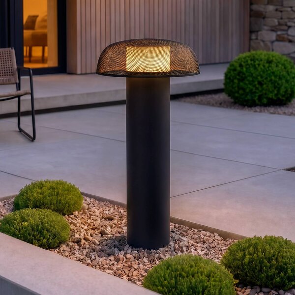 Słupek oświetleniowy LED Lucande MAILE, 80 cm, antracyt, IP65 Maile, czarny, aluminium, design