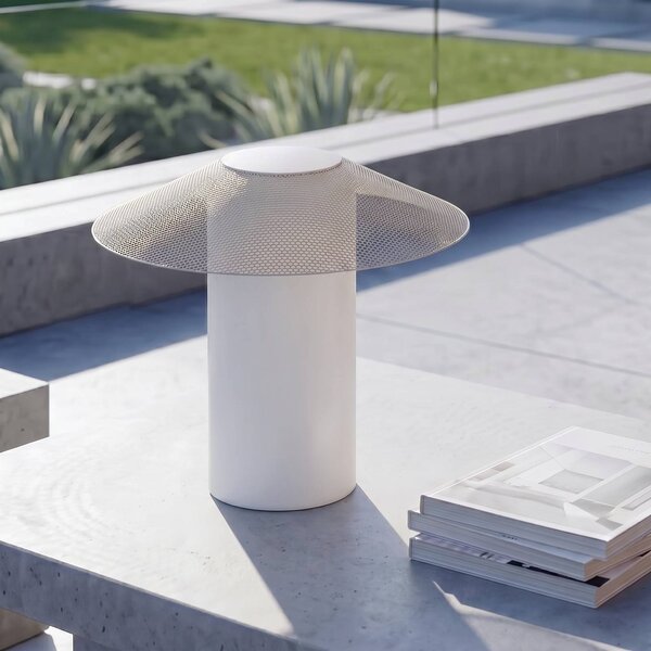 Lampa tarasowa LED Lucande ZAMIRAS, 40 cm, srebrna, IP65 Zamiras, aluminiowy / szary / cynkowy, aluminium, design