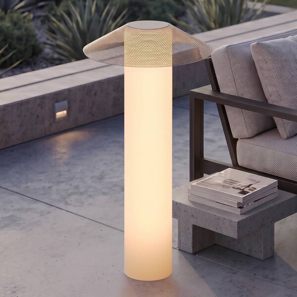 Lampa tarasowa LED Lucande ZAMIRAS, 110 cm, srebrna, IP65 Zamiras, aluminiowy / szary / cynkowy, aluminium, design