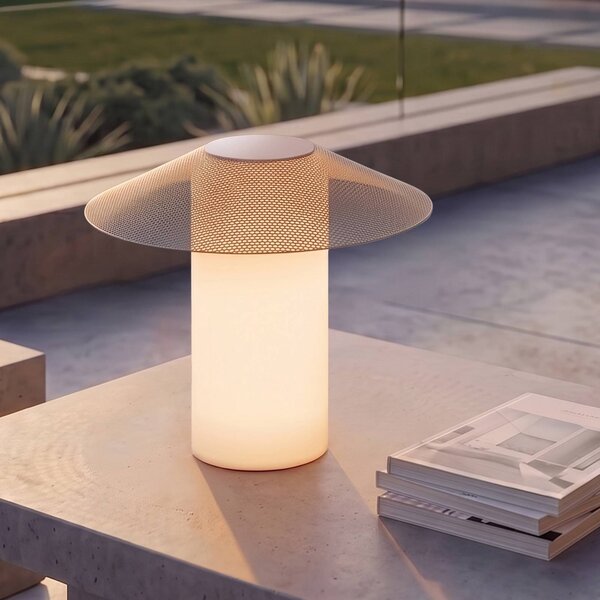 Lampa tarasowa LED Lucande ZAMIRAS, 40 cm, srebrna, IP65 Zamiras, aluminiowy / szary / cynkowy, aluminium, design