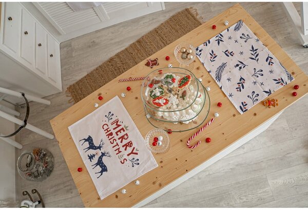 Świąteczne materiałowe maty stołowe zestaw 2 szt. 45x35 cm Merry Blue Christmas – Butter Kings