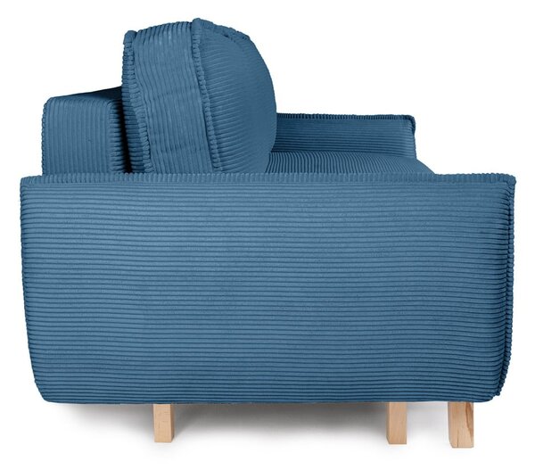 Niebieska sztruksowa rozkładana sofa 218 cm Tori – Bonami Selection