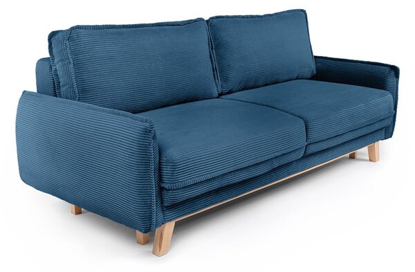 Niebieska sztruksowa rozkładana sofa 218 cm Tori – Bonami Selection