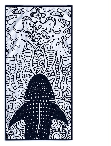 Ciemnoniebieski ręcznik plażowy 90x180 cm Shark – DecoKing