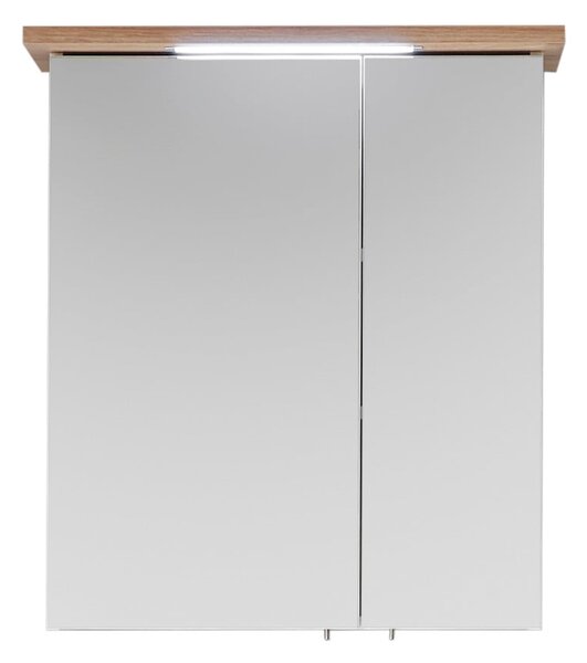 Biała wisząca szafka łazienkowa z lustrem 60x72 cm Set 923 – Pelipal