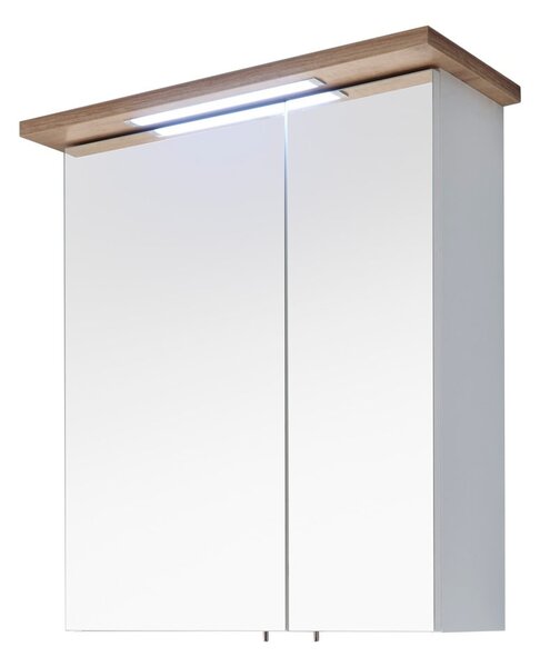 Biała wisząca szafka łazienkowa z lustrem 60x72 cm Set 923 – Pelipal