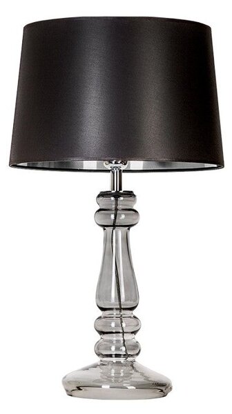 Efektowna lampa stołowa Petit Trianon - szara, czarny abażur
