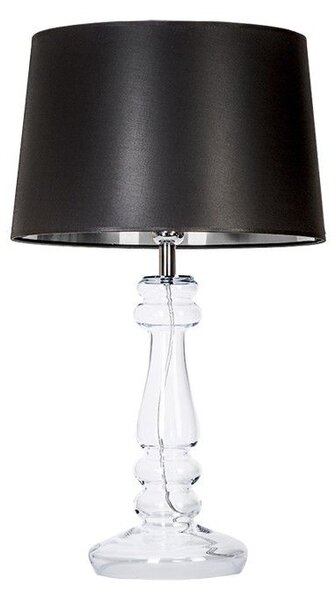 Elegancka lampa stołowa Petit trianon - transparentna z czarnym abażurem