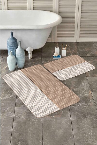 Beżowe dywaniki łazienkowe zestaw 2 szt. 60x100 cm – Mila Home