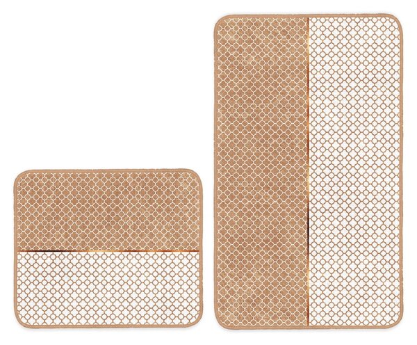 Beżowe dywaniki łazienkowe zestaw 2 szt. 60x100 cm – Mila Home