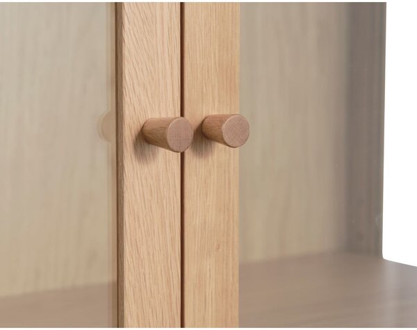Witryna z litego drewna dębowego 140x100 cm Elba – Unique Furniture