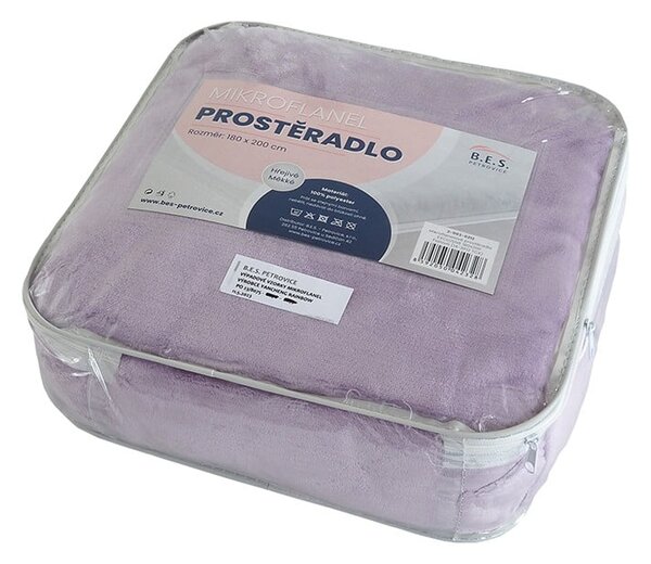 Fioletowe prześcieradło z mikfroflaneli 90x200 cm Exclusive – B.E.S