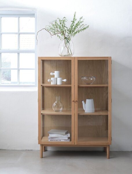 Witryna z litego drewna dębowego 140x100 cm Elba – Unique Furniture